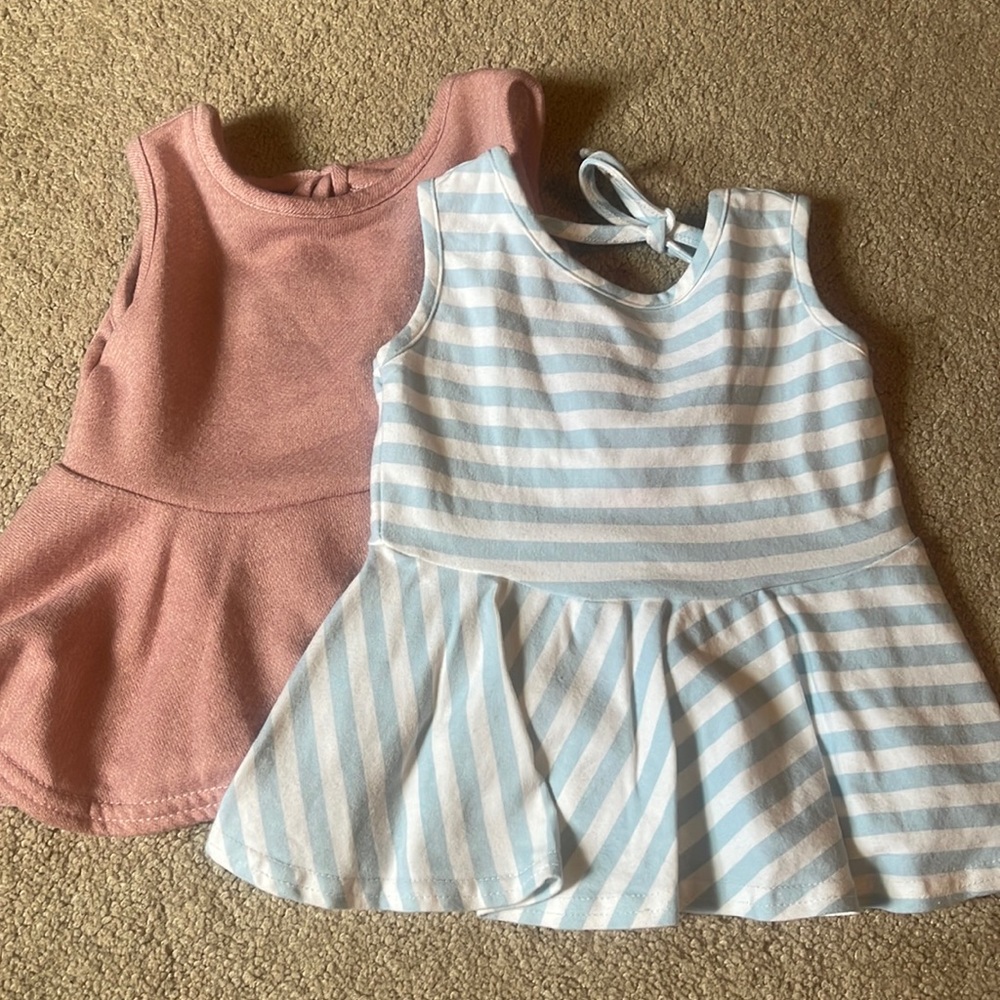 Set of Ricrac and ruffles tunic tops